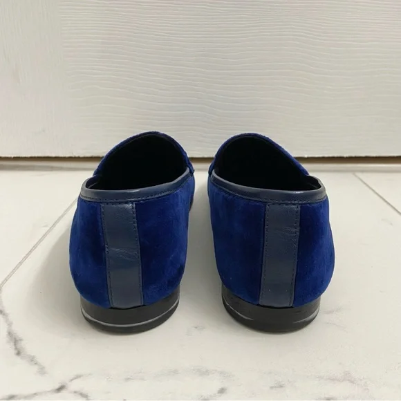 Gucci Jordaan Loafers Cobalt Blue Agata Velvet Womens EUR 38 - Picture 5 of 13